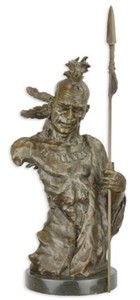 Casa Padrino escultura de bronce de lujo guerrero indio bronce / negro 25,5 x 22,3 x A. 47,5 cm - Figura de Bronce - Figura de Decoración - Accesorios de Decoración - Colección de Lujo