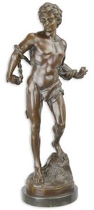 Casa Padrino escultura de bronce de lujo esclavo bronce / negro 28,5 x 19,2 x A. 63,5 cm - Figura de Bronce - Figura de Decoración - Accesorios de Decoración - Colección de Lujo