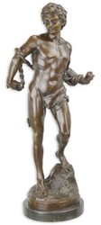 Casa Padrino sculpture en bronze de luxe esclave bronze / noir 28,5 x 19,2 x H. 63,5 cm - Figurine en Bronze - Figurine de Décoration - Accessoires de Décoration - Collection de Luxe