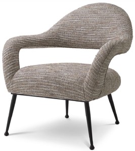 Casa Padrino poltrona di design beige / nero 80 x 76 x A. 85 cm - Poltrona da Soggiorno - Mobili di Design - Qualità di Lusso
