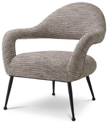 Luxus Designer Wohnzimmer Sessel Beige Schwarz Luxury Designer Living Room Armchair Beige Black