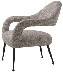 Luxus Designer Wohnzimmer Sessel Beige Schwarz Luxury Designer Living Room Armchair Beige Black