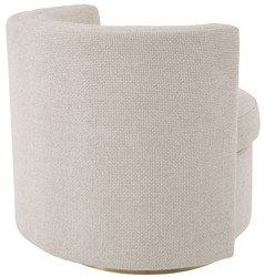 Casa Padrino sillón giratorio de lujo crema / oro mate 80 x 73 x A. 71,5 cm - Sillón de salón tapizado - Muebles de salón de lujo