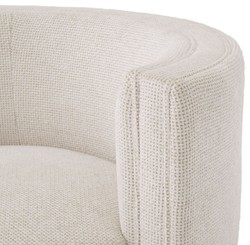 Casa Padrino sillón giratorio de lujo crema / oro mate 80 x 73 x A. 71,5 cm - Sillón de salón tapizado - Muebles de salón de lujo