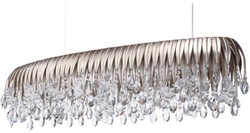 Casa Padrino lustre de luxe argent 120 x 35 x H. 26 cm - Lustre en métal avec verre cristal Swarovski - Qualité de Luxe - Fabriqué en Italie