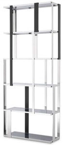 Casa Padrino armoire étagère de luxe argent / noir / gris 100 x 37 x H. 240,5 cm - Armoire en acier inoxydable - Armoire de salon - Armoire de bureau - Mobilier de Luxe