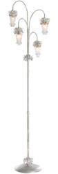 Casa Padrino lampada da terra di lusso argento / oro Ø 50 x A. 170 cm - Piantana moderna in metallo con vetro cristallo Swarovski - Lampada per Hotel e Ristoranti