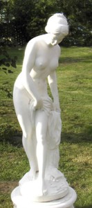 Casa Padrino escultura de decoración de jardín Art Nouveau blanco A. 120 cm - Figura de decoración de jardín - Accesorios de Decoración Jardín y Terraza
