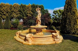 Casa Padrino Fuente de Jardín Art Nouveau Beige Ø 145 x H. 234 cm - Fuente de Jardín Suntuosa - Decoración de Jardín