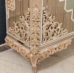 Casa Padrino set di mobili barocco di lusso bianco / oro - 1 Credenza e 2 Specchi - Mobili fatto a mano in stile barocco - Nobile e Magnifico
