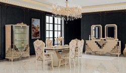 Casa Padrino set di mobili barocco di lusso bianco / oro - 1 Credenza e 2 Specchi - Mobili fatto a mano in stile barocco - Nobile e Magnifico
