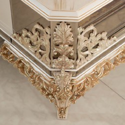 Casa Padrino commode de chambre baroque de luxe avec miroir blanc / or - Meubles de chambre baroque - Noble & Magnifique