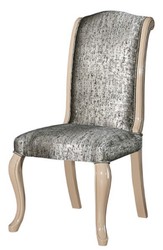 Casa Padrino conjunto de sillas de comedor Art Deco de lujo plata / negro / beige - Conjunto de sillas de cocina hecho a mano de 6 - Muebles de Comedor Art Deco
