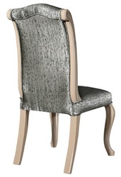 Casa Padrino conjunto de sillas de comedor Art Deco de lujo plata / negro / beige - Conjunto de sillas de cocina hecho a mano de 6 - Muebles de Comedor Art Deco