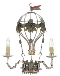 Casa Padrino luxury Art Nouveau wall light hot air balloon silver / multicolored 37 x 15 x H. 50 cm - Baroque & Art Nouveau Living Room Wall Lights