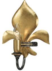 Casa Padrino luxury baroque wall lamp french lily gold / anthracite / silver 24 x 11 x H. 30 cm - Elegant living room wall lamp in baroque style - Baroque Lights