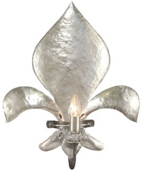 Casa Padrino lámpara de pared barroco de lujo lirio francés plata 45 x 13 x A. 55 cm - Elegante lámpara de pared de metal con cristal Swarovski - Luces Barrocos