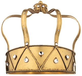 Casa Padrino lampada da parete a LED barocco di lusso corona oro 34 x 18 x A. 32 cm - Lampada da parete in metallo fatta a mano con vetro cristallo Swarovski - Applique Barocco