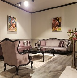 Casa Padrino divano barocco di lusso rosa / nero - Magnifico divano da soggiorno - Mobili da soggiorno in stile barocco - Qualità di Lusso