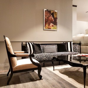 Casa Padrino Luxus Barock Sofa Zebra / Schwarz - Handgefertigtes Wohnzimmer Sofa im Barockstil - Edle Barock Wohnzimmer Möbel