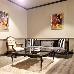 Luxus Barock Wohnzimmer Sofa Zebra Schwarz Luxury Baroque Living Room Sofa Zebra Black