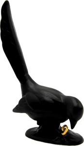 Casa Padrino scultura di lusso in porcellana corvo con anello in oro nero / oro 17 x 7 x A. 47 cm - Reichenbach Porcellana - Fatto in Germania Casa Padrino scultura di lusso in porcellana corvo con anello in oro nero / oro 17 x 7 x A. 47 cm - Reichenbach Porcellana - Fatto in Germania