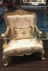 Casa Padrino fauteuil baroque de luxe or / or antique - Magnifique fauteuil de salon avec motif élégant - Mobilier de salon baroque
