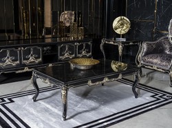 Casa Padrino luxury baroque TV cabinet black / gold - Magnificent living room sideboard with 4 doors - Baroque living room furniture