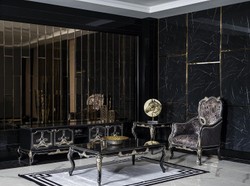 Casa Padrino luxury baroque TV cabinet black / gold - Magnificent living room sideboard with 4 doors - Baroque living room furniture