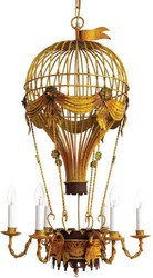 Luxus Jugendstil Kronleuchter Heißluftballon Antik Gelb Luxury Art Nouveau Chandelier Hot Air Balloon Antique Yellow