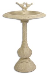 Casa Padrino Art Nouveau bird bath with 2 decorative birds antique white H. 77.5 cm - Cast iron bird bath - Garden & Terrace Decoration Accessories