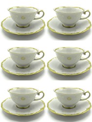 Luxus Barock Kaffee Tee Tassen 6er Set Weiß Gold Luxury Baroque Coffee Tea Cups Set of 6 White Gold
