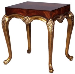 Casa Padrino table d'appoint baroque de luxe marron foncé / or antique - Magnifique table en bois massif de style baroque - Mobilier de salon baroque
