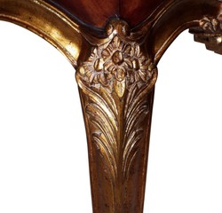 Casa Padrino table d'appoint baroque de luxe marron foncé / or antique - Magnifique table en bois massif de style baroque - Mobilier de salon baroque
