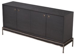 Casa Padrino aparador de lujo gris antracita / bronce 180 x 45 x A. 82 cm - Muebles de Salón - Muebles para Hoteles - Colección de Lujo