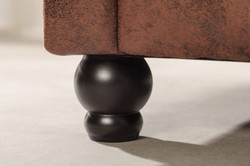 Casa Padrino divano ad angolo Chesterfield sinistra marrone antico - Divano da soggiorno in microfibra - Mobili da Soggiorno Chesterfield
