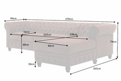 Casa Padrino sofá de esquina Chesterfield derecha marrón antiguo - Sofá de microfibra para sala de estar - Muebles de Sala de Estar Chesterfield Casa Padrino sofá de esquina Chesterfield derecha marrón antiguo - Sofá de microfibra para sala de estar - Muebles de Sala de Estar Chesterfield