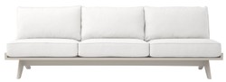 Casa Padrino canapé de jardin de luxe blanc / sable 230 x 88 x H. 76 cm - Canapé de terrasse de jardin résistant aux intempéries - Mobilier d'Hôtel - Qualité de Luxe