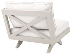 Casa Padrino fauteuil de jardin de luxe blanc / sable 80 x 88 x H. 76 cm - Mobilier d'Hôtel de Terrasse de Jardin - Qualité de Luxe