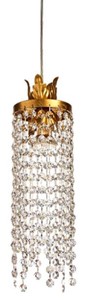 Casa Padrino luxury baroque LED chandelier gold Ø 11 x H. 50 cm - Magnificent chandelier with noble Swarovski crystal glass - Baroque Furniture - Noble & Magnificent