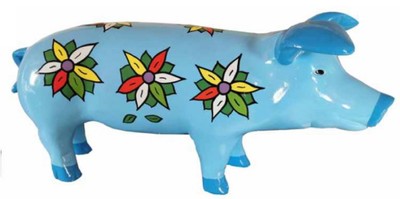 Luxus Designer Wohnzimmer Garten Deko Figur Skulptur Schwein Luxury Designer Living Room Garden Decoration Figure Sculpture Pig 
