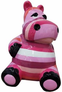 Deko Skulptur Designer Skulptur Luxus Dekofigur Sitzendes Nilpferd Decorative Sculpture Designer Sculpture Luxury Decorative Figure Sitting Hippopotamus