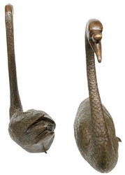 Casa Padrino esculturas de decoración de bronce de lujo cisnes bronce - Figuras de decoración de bronce - Accesorios de Decoración de Hoteles y Restaurantes de Lujo