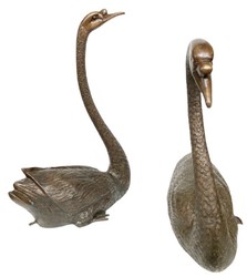 Casa Padrino esculturas de decoración de bronce de lujo cisnes bronce - Figuras de decoración de bronce - Accesorios de Decoración de Hoteles y Restaurantes de Lujo