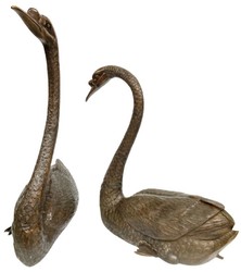 Casa Padrino esculturas de decoración de bronce de lujo cisnes bronce - Figuras de decoración de bronce - Accesorios de Decoración de Hoteles y Restaurantes de Lujo