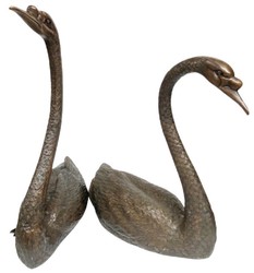 Casa Padrino esculturas de decoración de bronce de lujo cisnes bronce - Figuras de decoración de bronce - Accesorios de Decoración de Hoteles y Restaurantes de Lujo