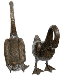 Luxus Deko Bronze Skulpturen Figuren Gänse Luxury Deco Bronze Sculptures Figures Geese