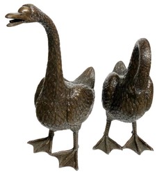 Luxus Deko Bronze Skulpturen Figuren Gänse Luxury Deco Bronze Sculptures Figures Geese
