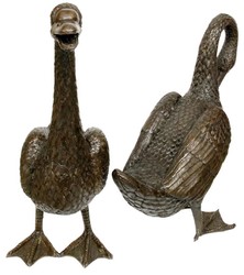 Luxus Deko Bronze Skulpturen Figuren Gänse Luxury Deco Bronze Sculptures Figures Geese