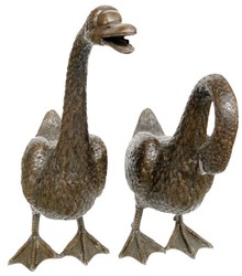 Luxus Deko Bronze Skulpturen Figuren Gänse Luxury Deco Bronze Sculptures Figures Geese